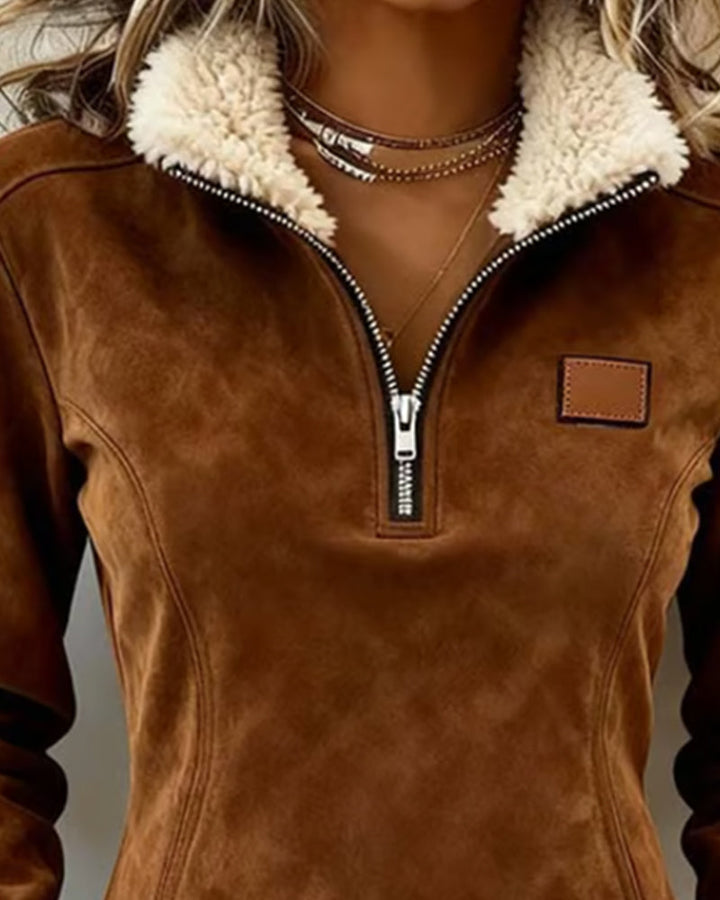 Sofie | Sweatshirt with Half-Zip Collar