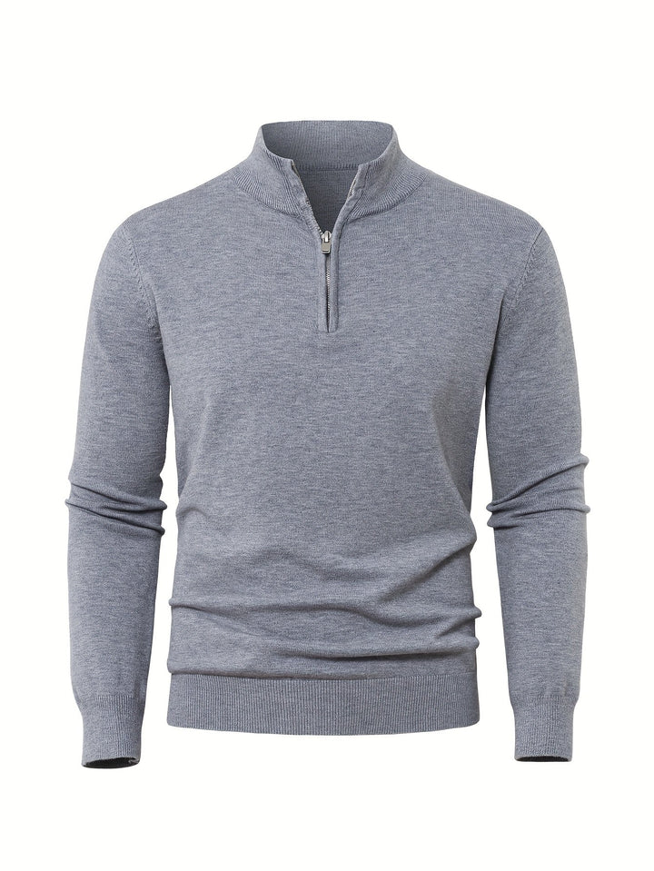 Men's Knitted Jumper with Half Zip