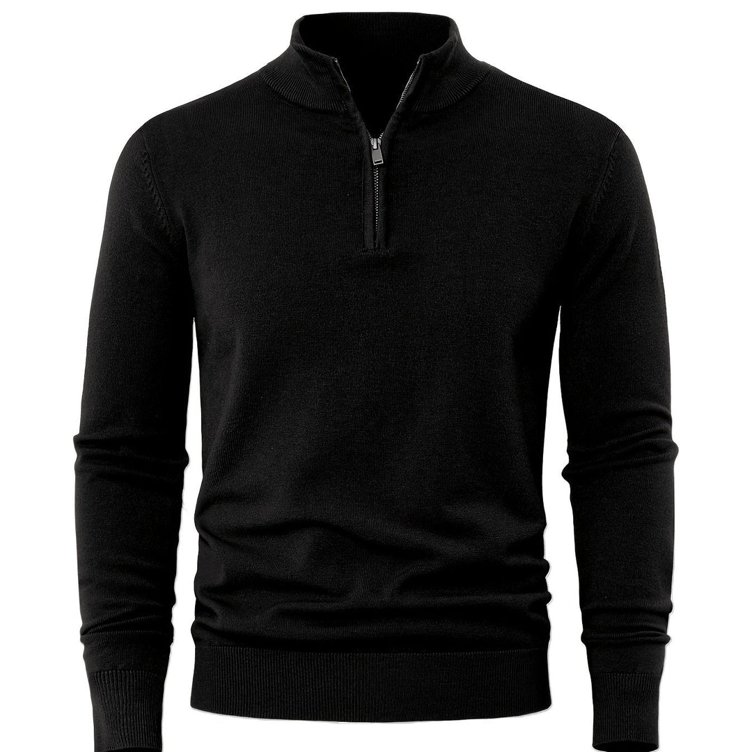 Men's Knitted Jumper with Half Zip
