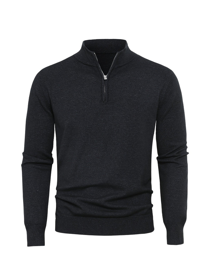 Men's Knitted Jumper with Half Zip