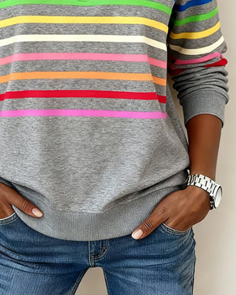Marie | Color-Accent Zip Sweater