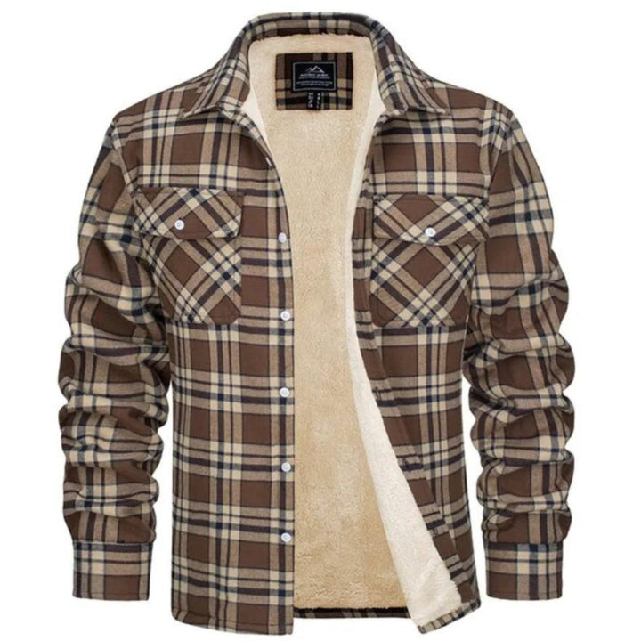 Plaid Overshirt | Men's Button-Up Fleece Jacket