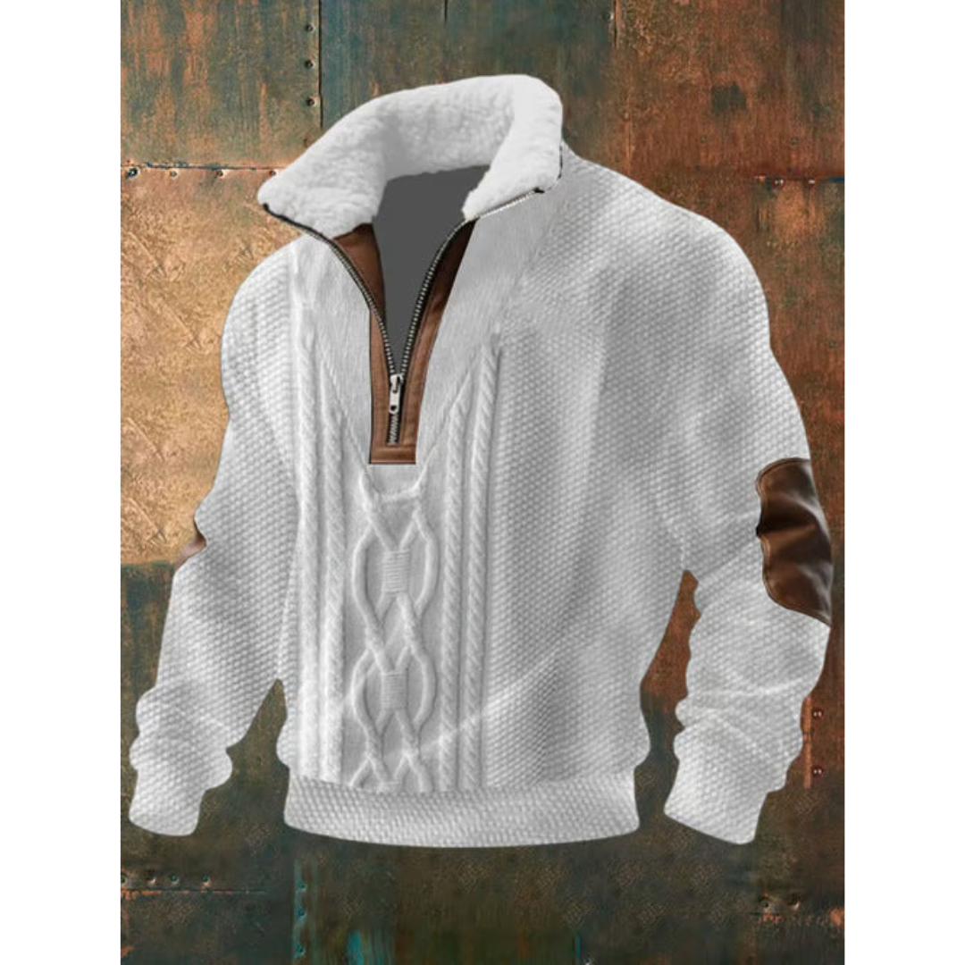 Ettiene™ | Fleece turtleneck jumper with zip and high collar