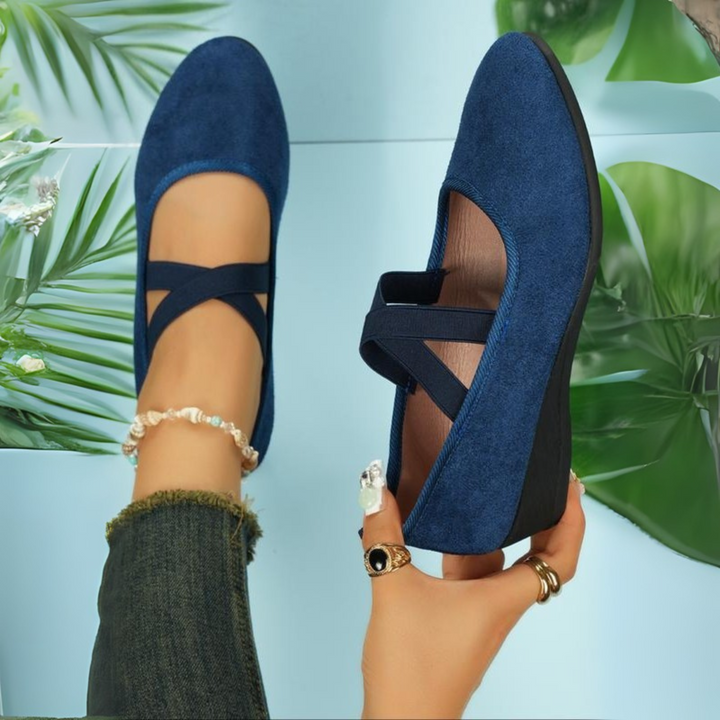 Wedge heeled closed ballerinas