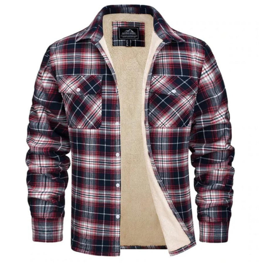 Plaid Overshirt | Men's Button-Up Fleece Jacket