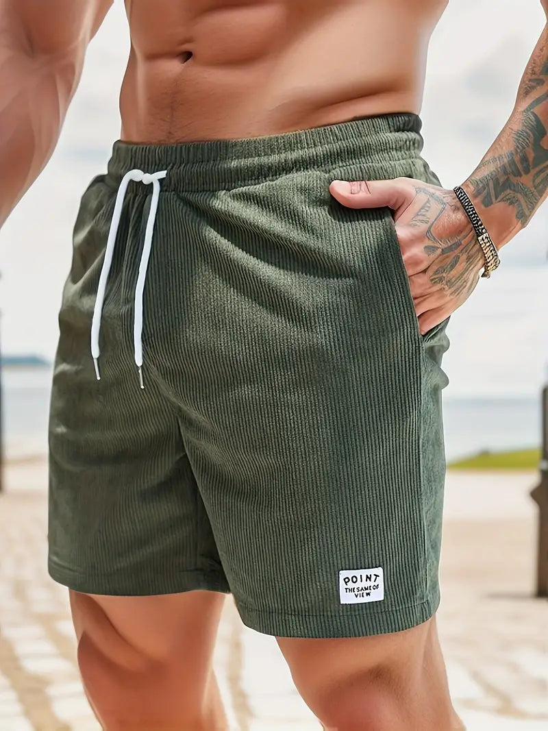 Men's Elastic Waist Corduroy Summer Shorts