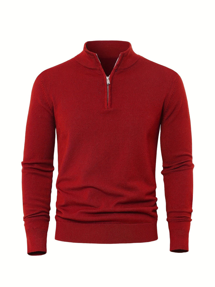 Men's Knitted Jumper with Half Zip