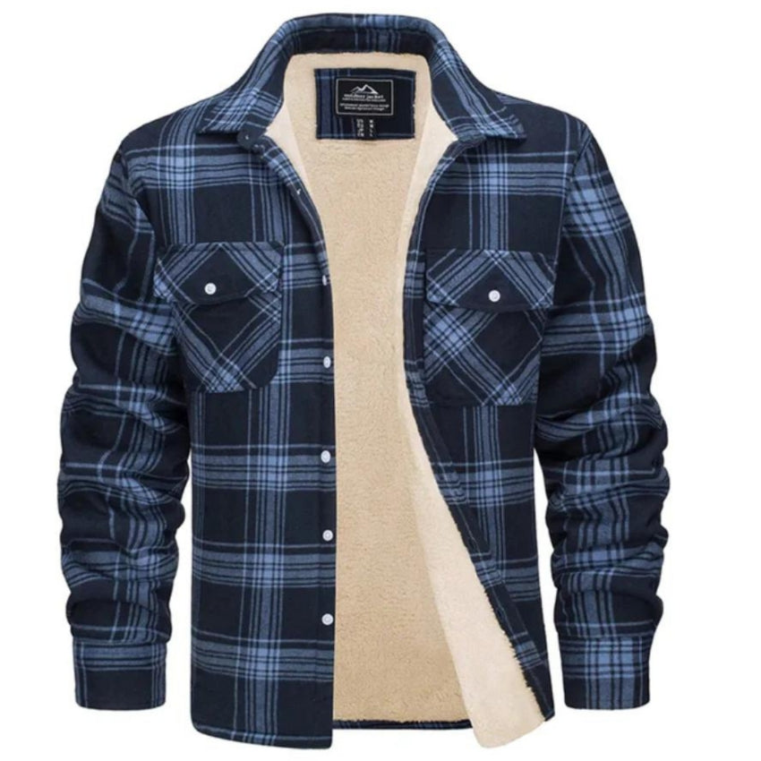 Plaid Overshirt | Men's Button-Up Fleece Jacket