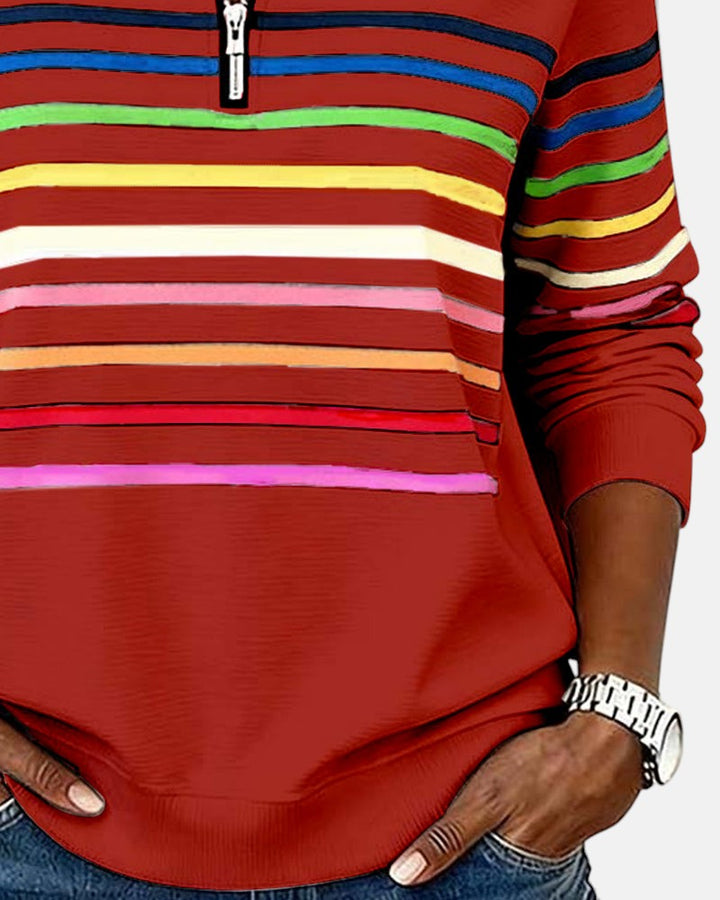 Ariella | Striped Zip Hoodie