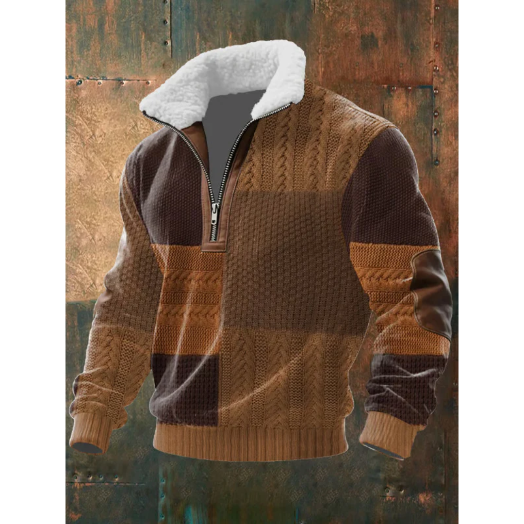 Ettiene™ | Fleece turtleneck jumper with zip and high collar