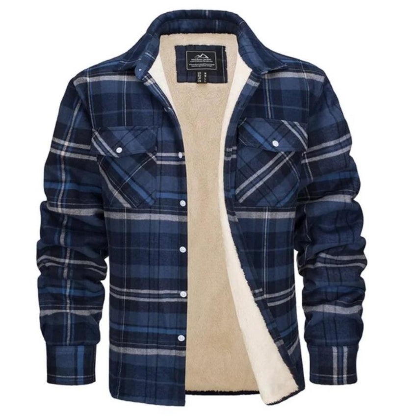 Plaid Overshirt | Men's Button-Up Fleece Jacket