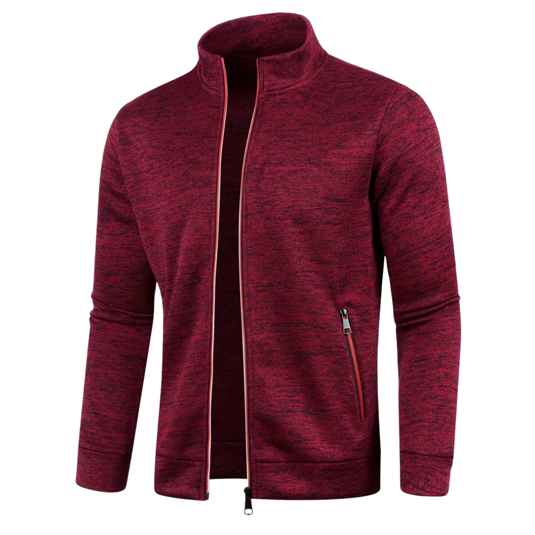 Jonas | Men's Sweat Jacket Stand-up Collar Full Zip Melange