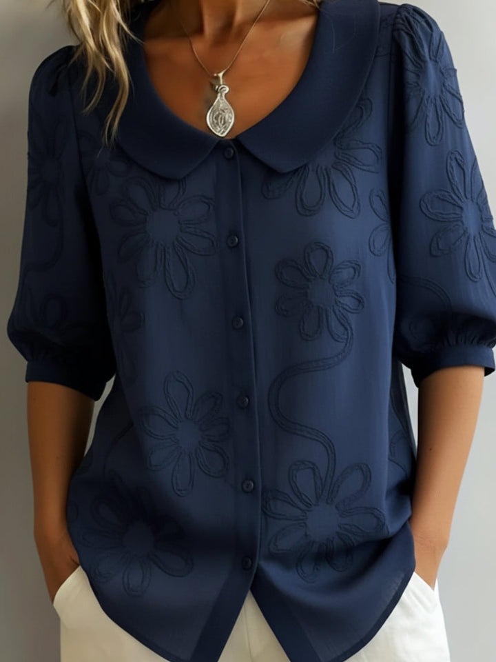 LORETTA | Women's Elegant Floral Lightweight Blouse — Flowy Fit