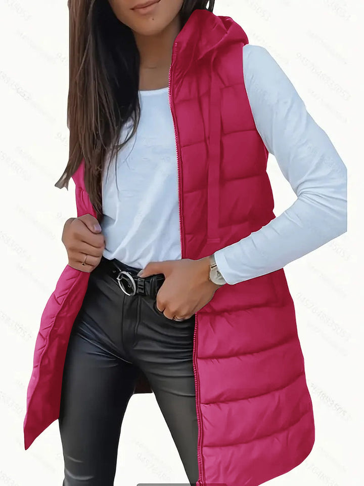 RAIN™ | Casual Sleeveless Hood Long Puffer Vest