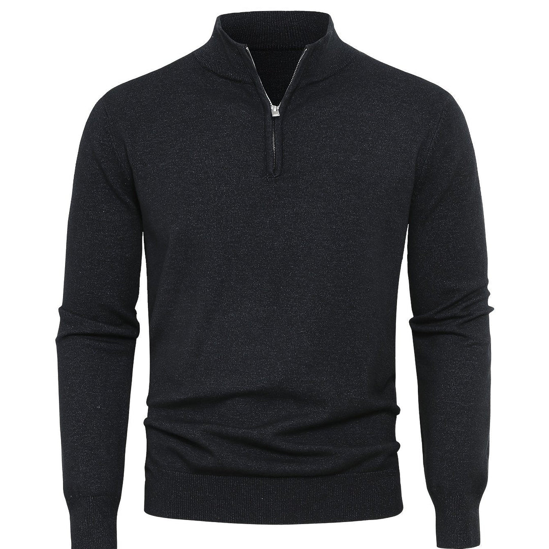 Men's Knitted Jumper with Half Zip