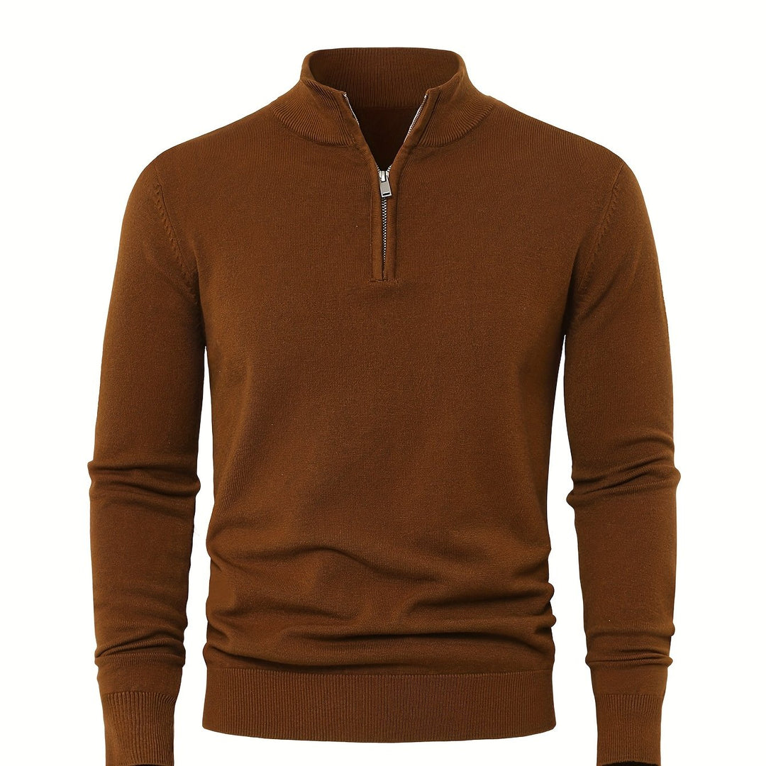 Men's Knitted Jumper with Half Zip