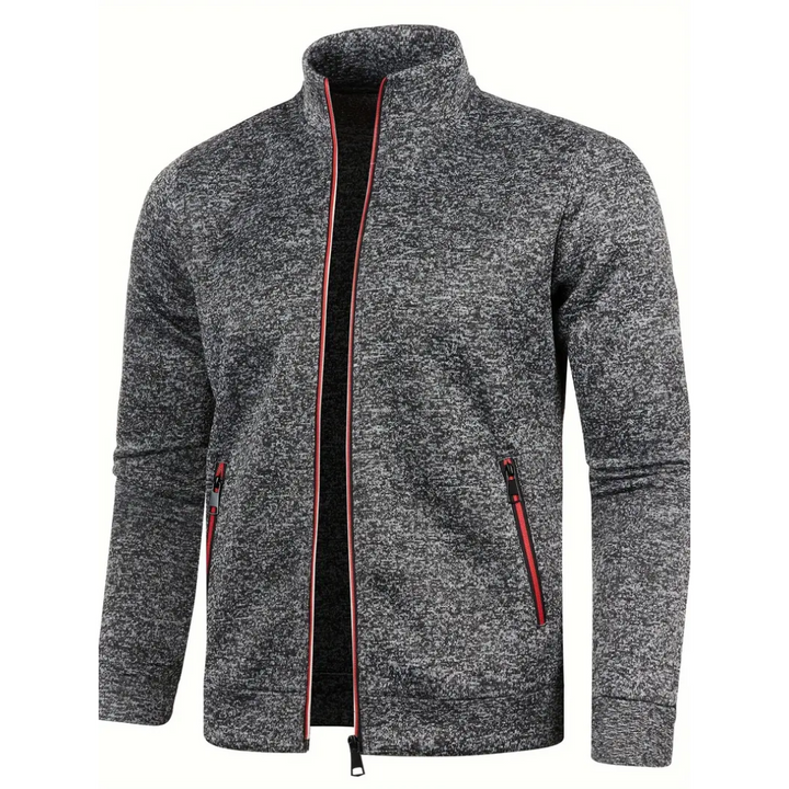 Jonas | Men's Sweat Jacket Stand-up Collar Full Zip Melange