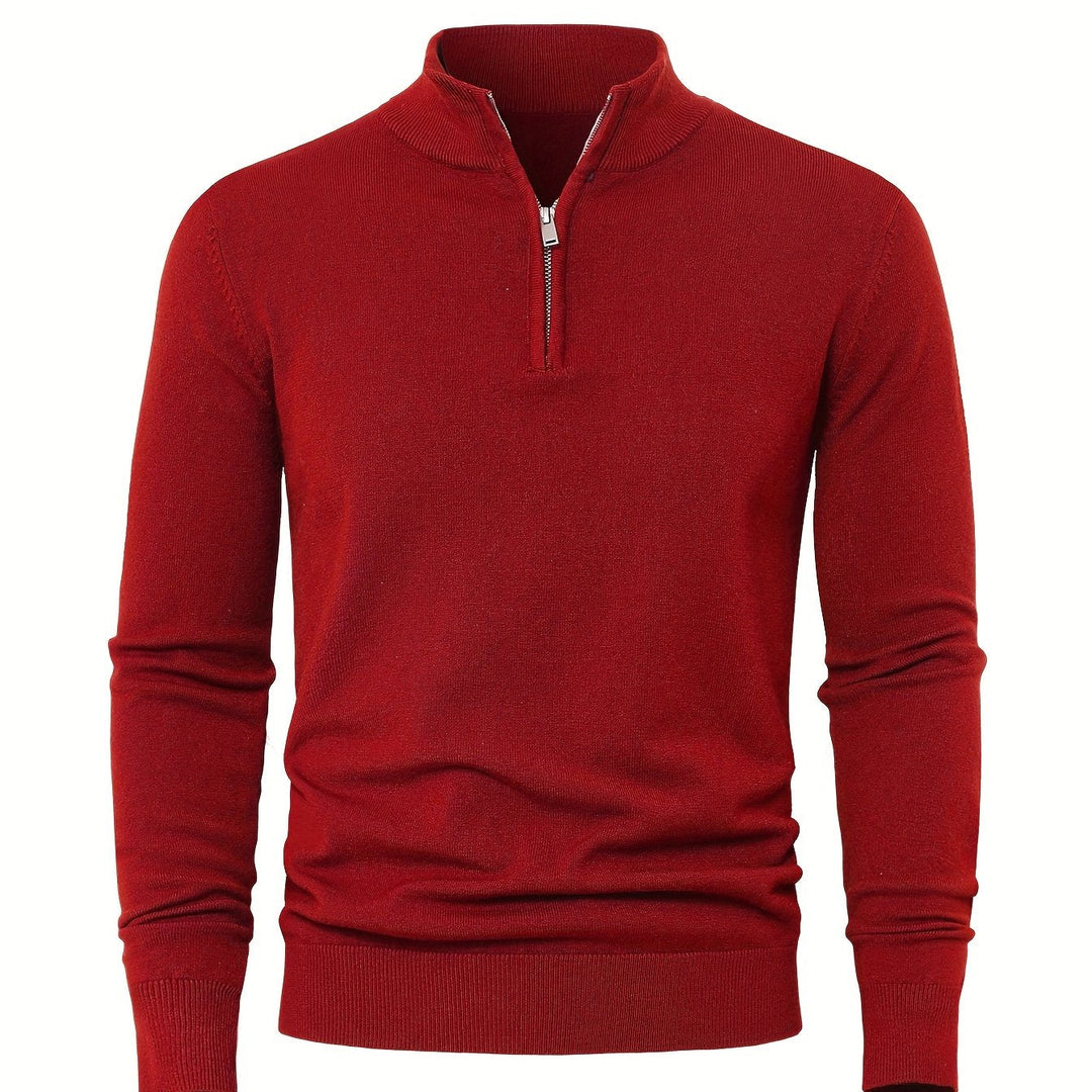 Men's Knitted Jumper with Half Zip
