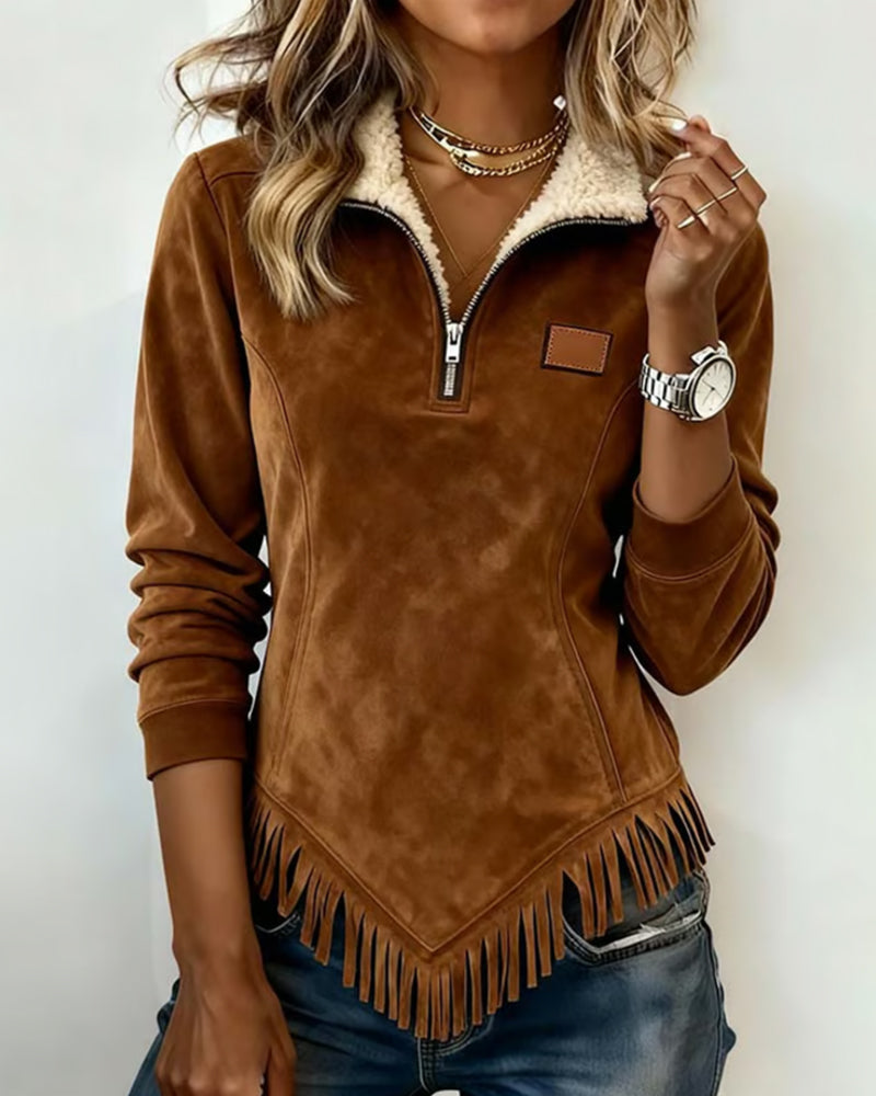 Sofie | Sweatshirt with Half-Zip Collar
