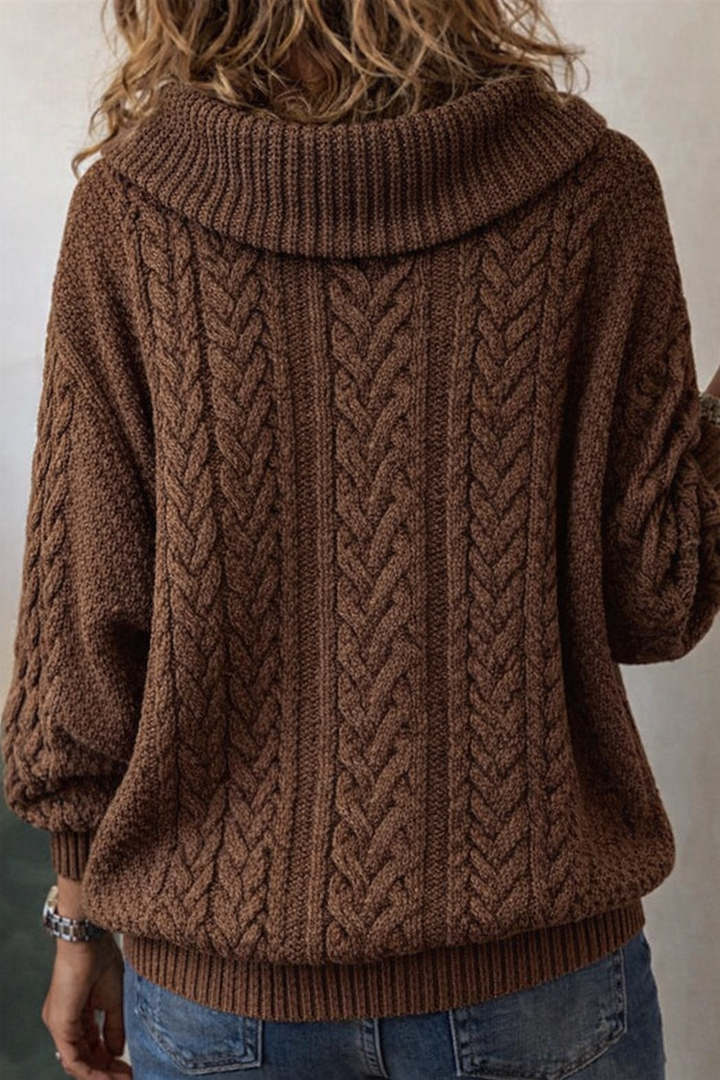 Solid Twisted Knit Sweater