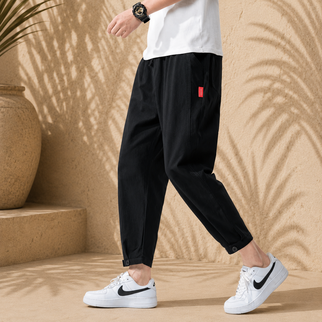 Theo | Slim Fit Cotton Trousers