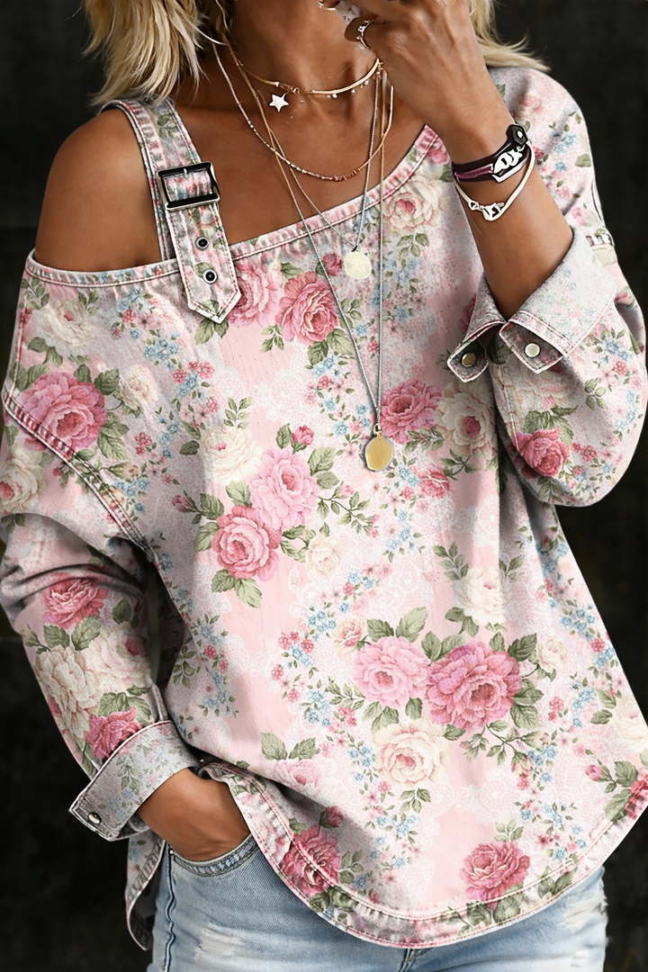 Denim Dress with Floral Collar Brooklyn |