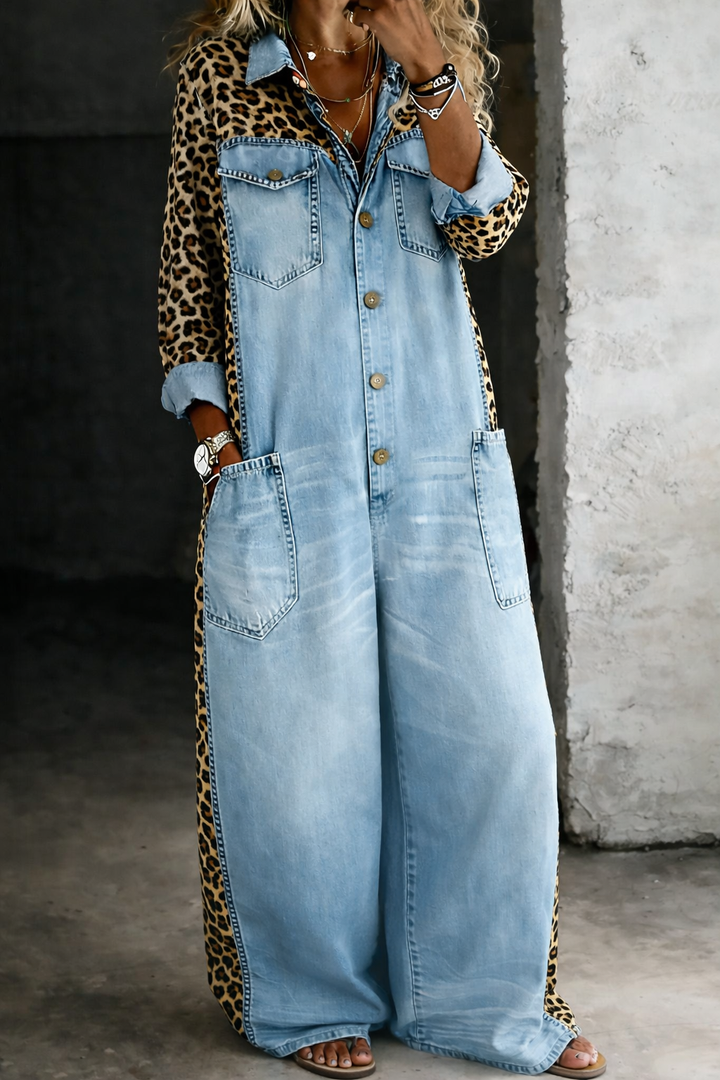 Amanda | One-Piece Denim Jumpsuit with Shirt