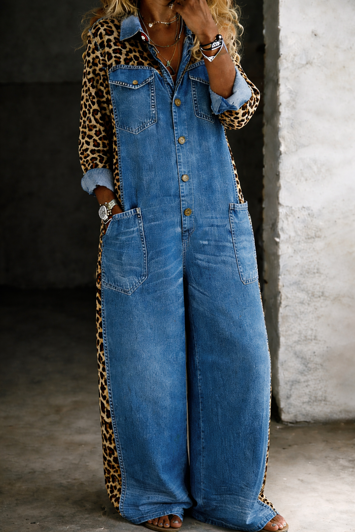 Amanda | One-Piece Denim Jumpsuit with Shirt