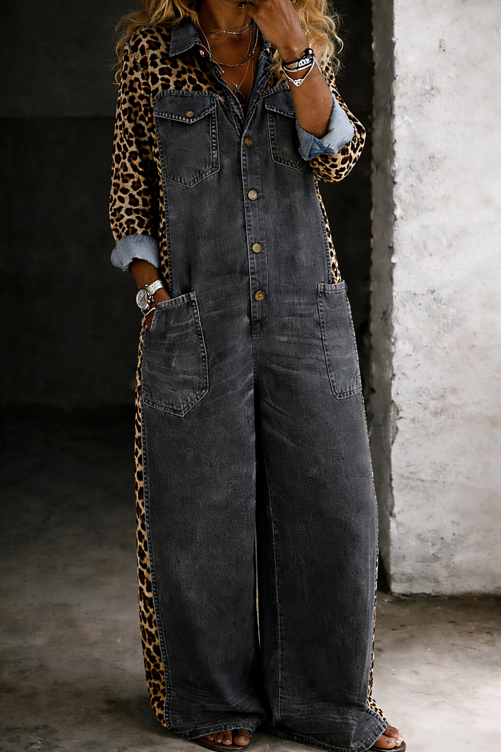Amanda | One-Piece Denim Jumpsuit with Shirt