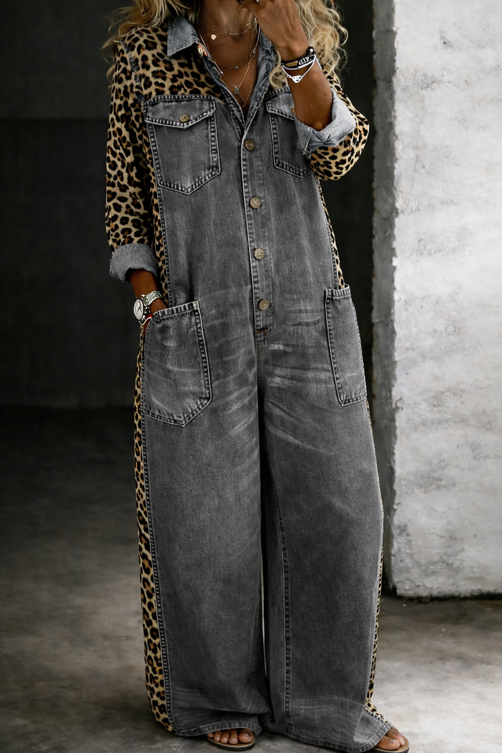 Amanda | One-Piece Denim Jumpsuit with Shirt