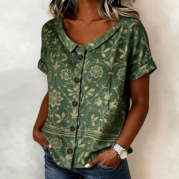 Elodie | Vintage Floral Print Blouse