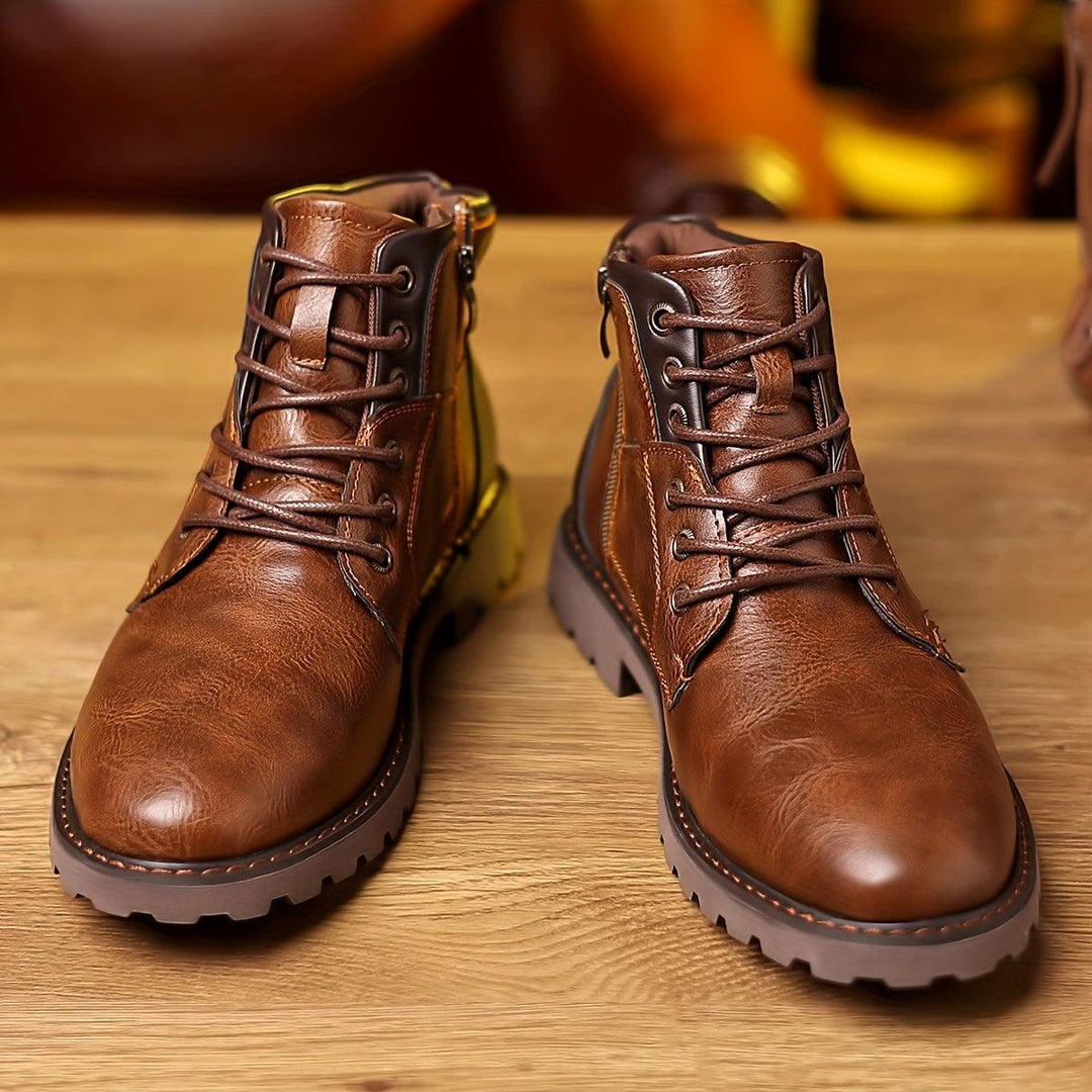 Bill | Elegant Leather Boots with Side Zipper
