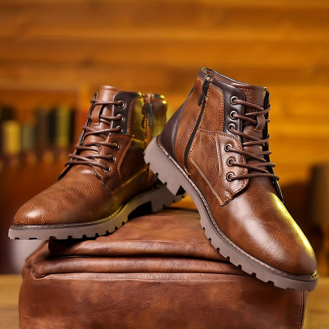 Bill | Elegant Leather Boots with Side Zipper