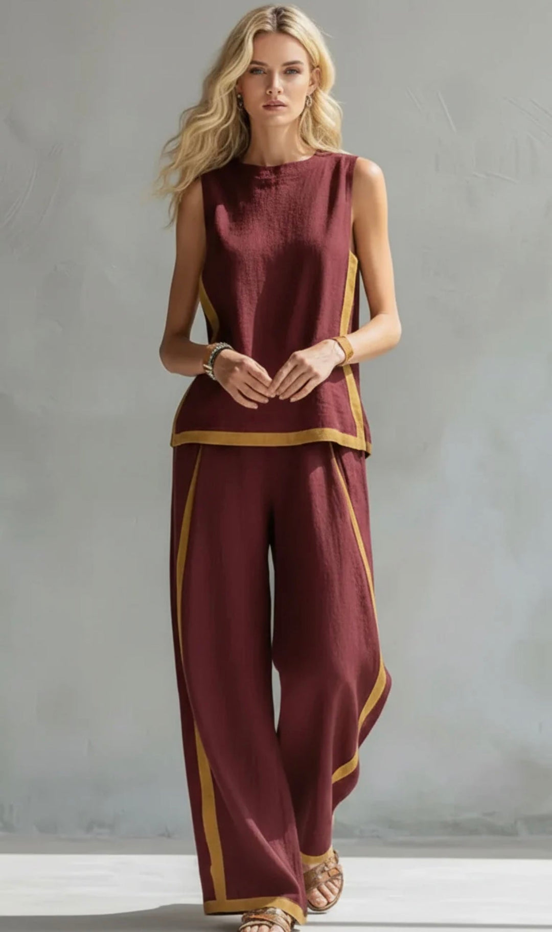 Marie – Complete waistcoat and trousers in two-tone grey