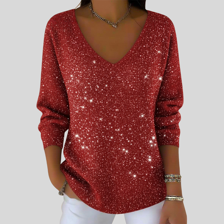 Ella | Festive V-Neck Sweater