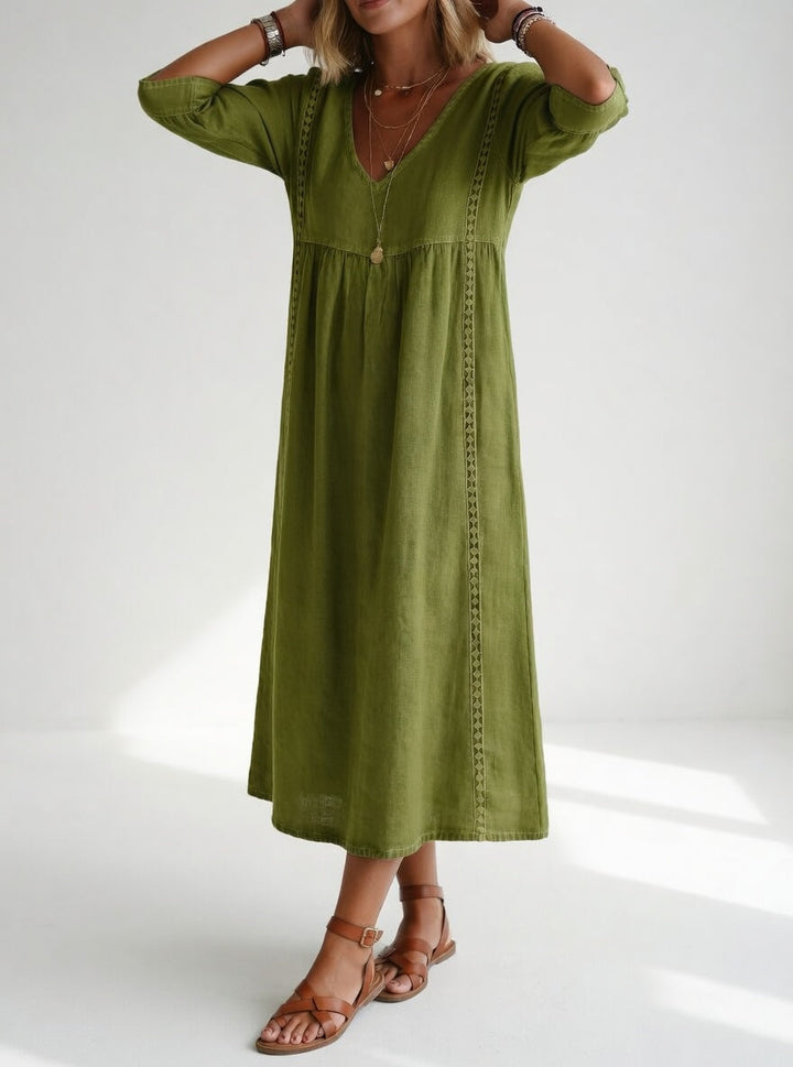 Lioréa™ — Elegant Relaxed Midi Dress