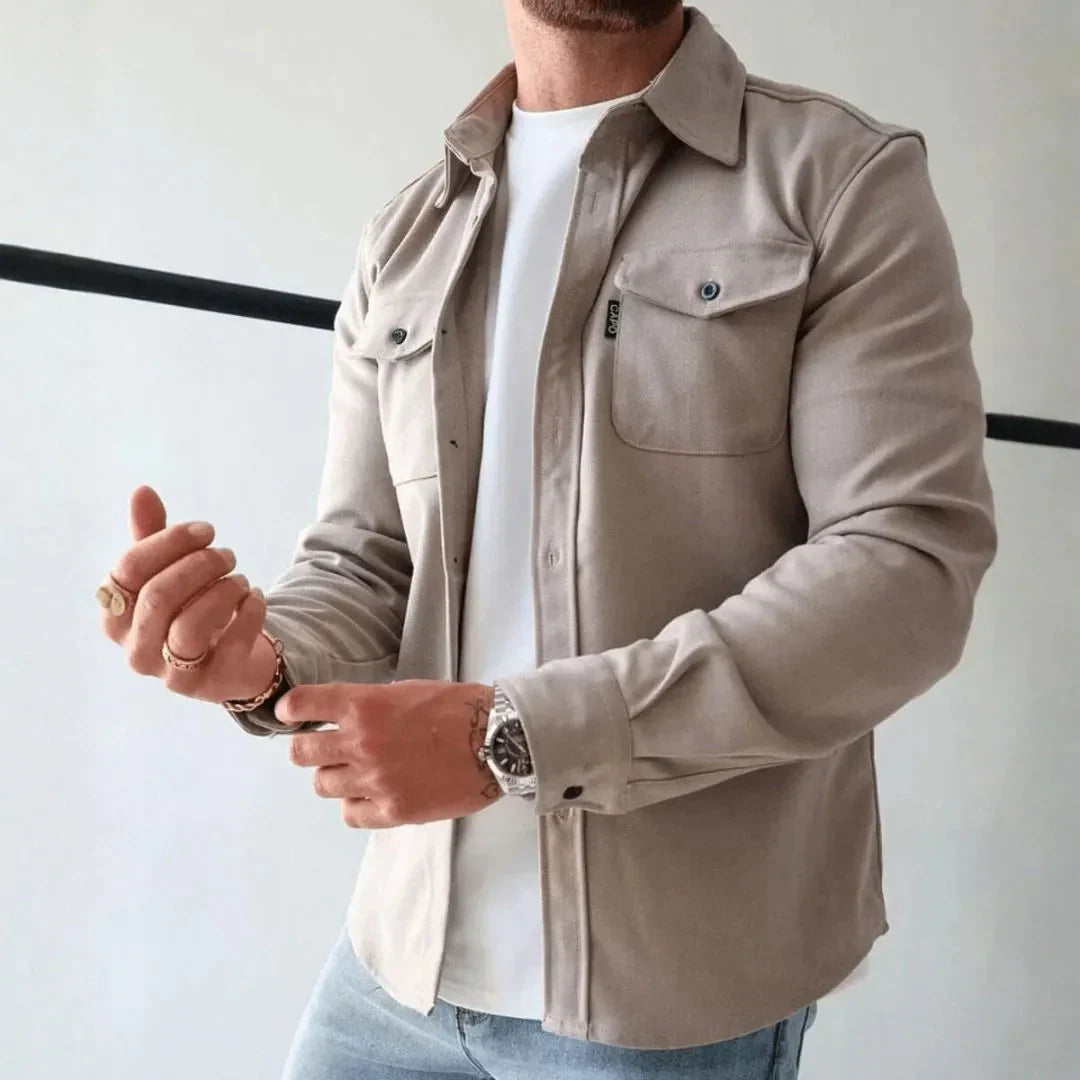 Men’s Long-Sleeve Button-Up Overshirt