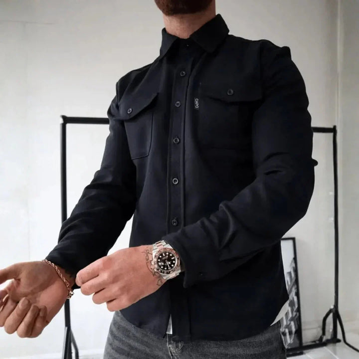 Men’s Long-Sleeve Button-Up Overshirt