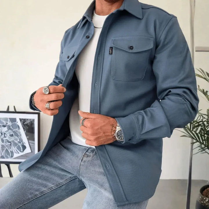Men’s Long-Sleeve Button-Up Overshirt