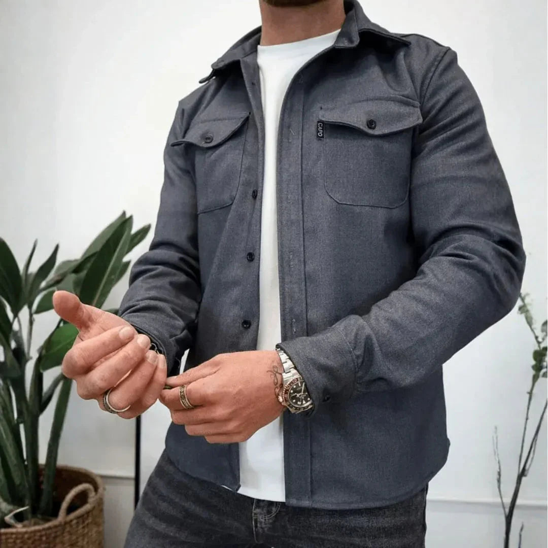 Men’s Long-Sleeve Button-Up Overshirt