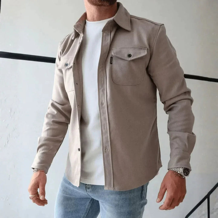 Men’s Long-Sleeve Button-Up Overshirt