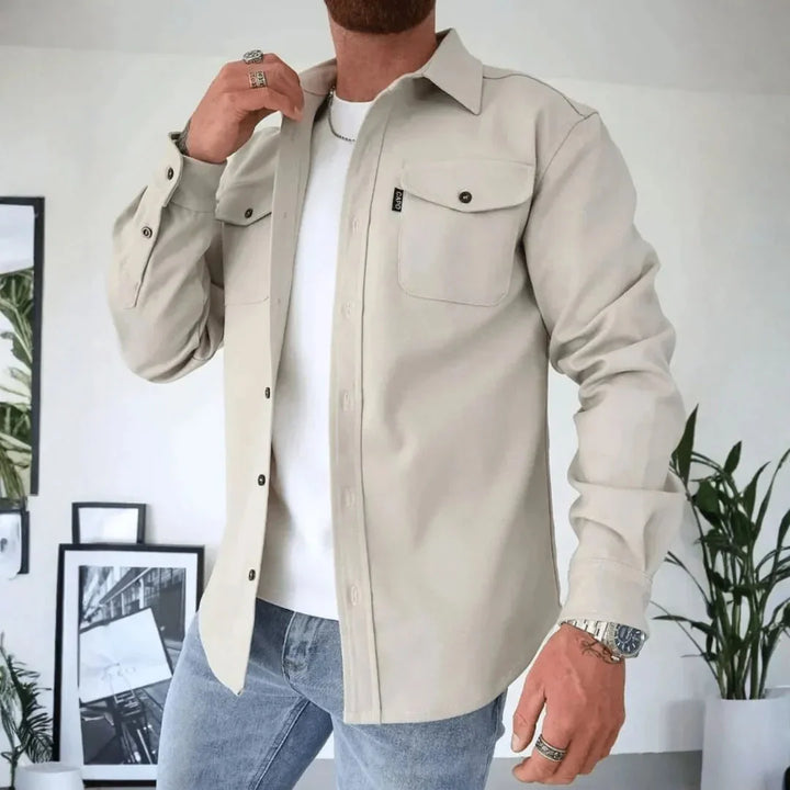 Men’s Long-Sleeve Button-Up Overshirt