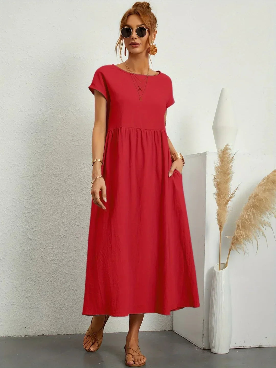 Gabrielle™ — Timeless elegance fluid midi dress