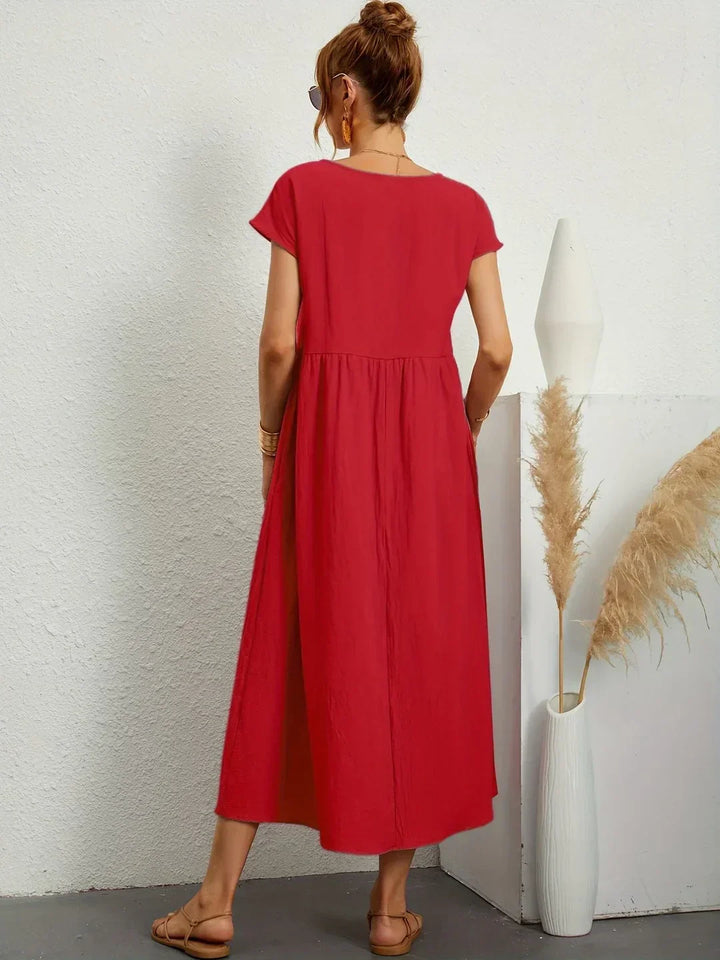 Gabrielle™ — Timeless elegance fluid midi dress
