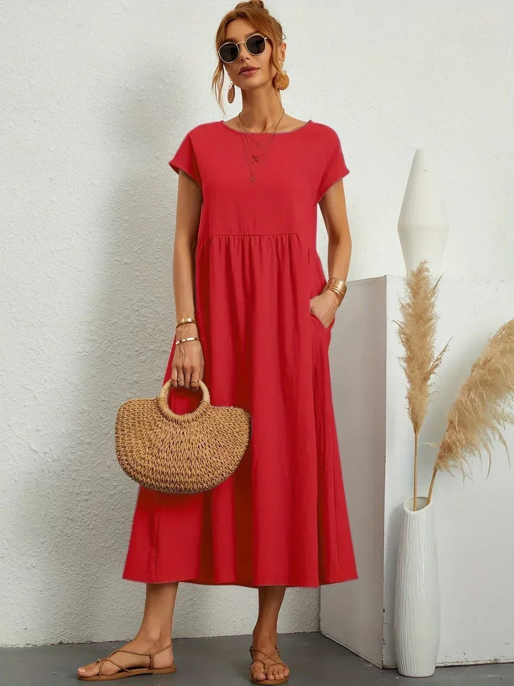 Gabrielle™ — Timeless elegance fluid midi dress