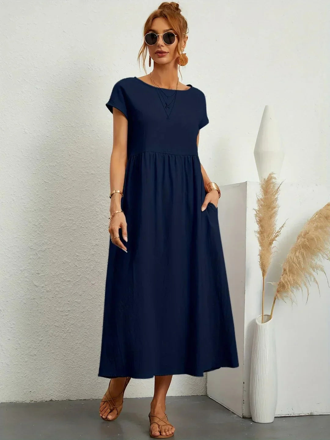Gabrielle™ — Timeless elegance fluid midi dress