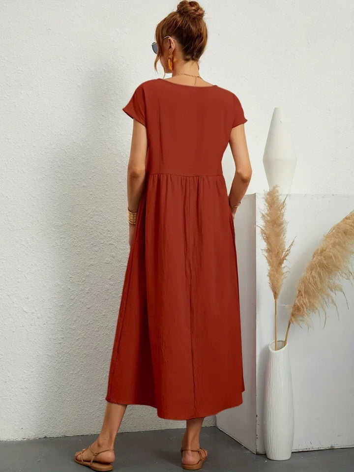 Gabrielle™ — Timeless elegance fluid midi dress