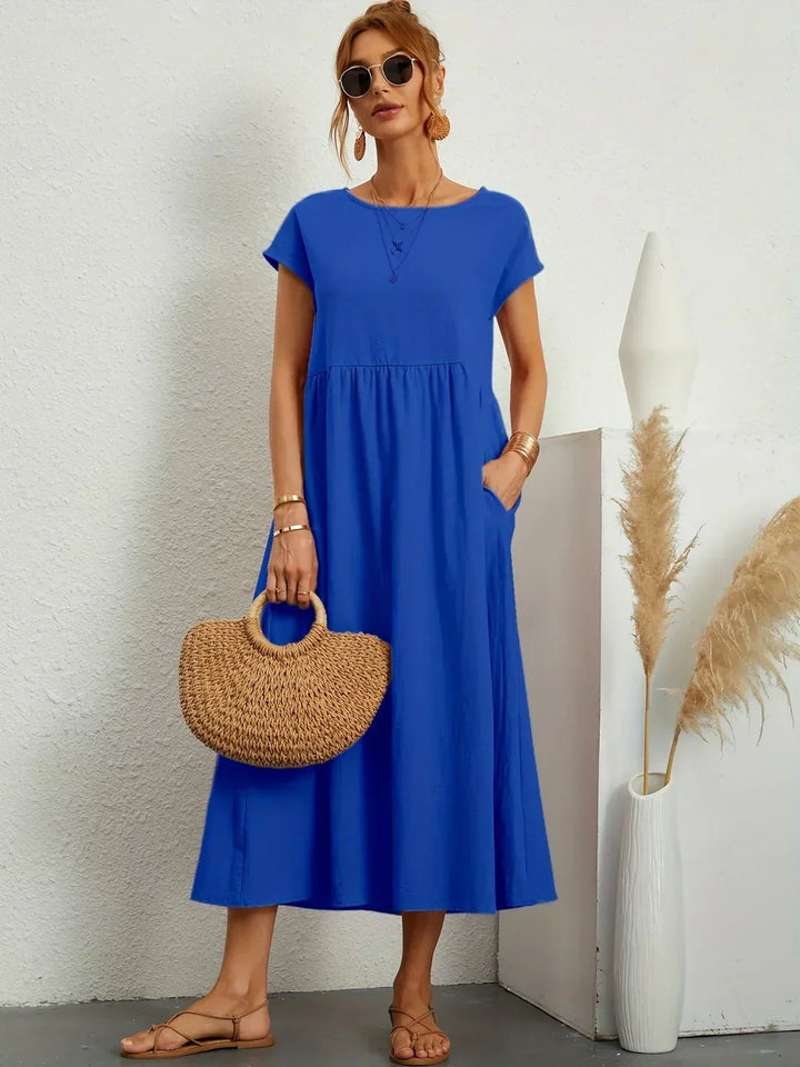 Gabrielle™ — Timeless elegance fluid midi dress