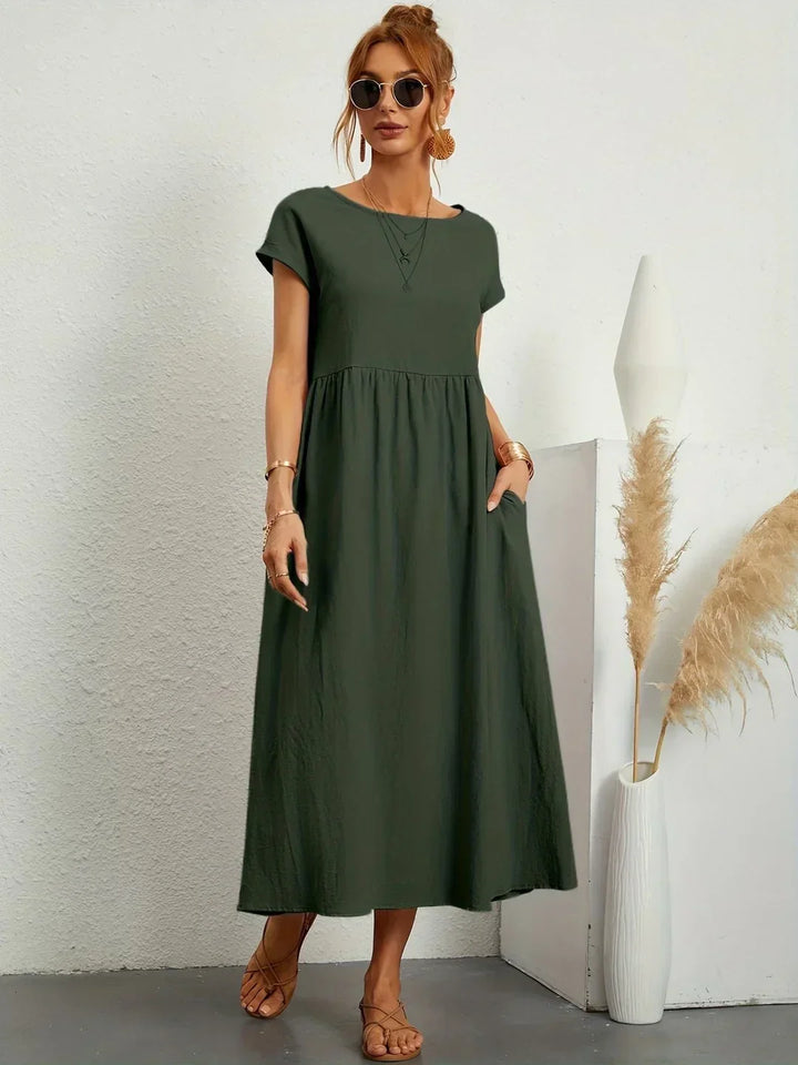 Gabrielle™ — Timeless elegance fluid midi dress