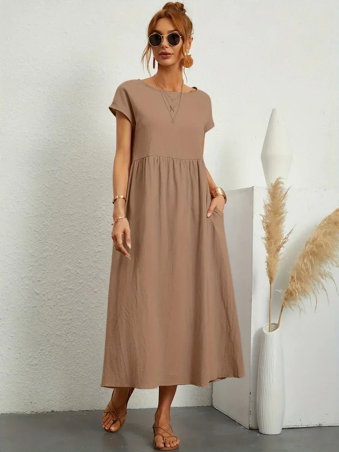 Gabrielle™ — Timeless elegance fluid midi dress